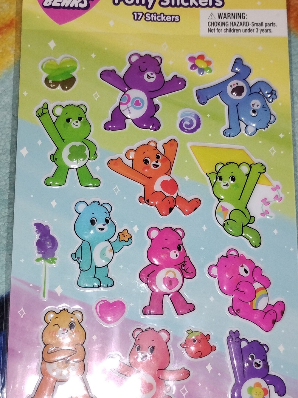 Care Bears 3D Puffy Stickers Pack – Assorted Colors